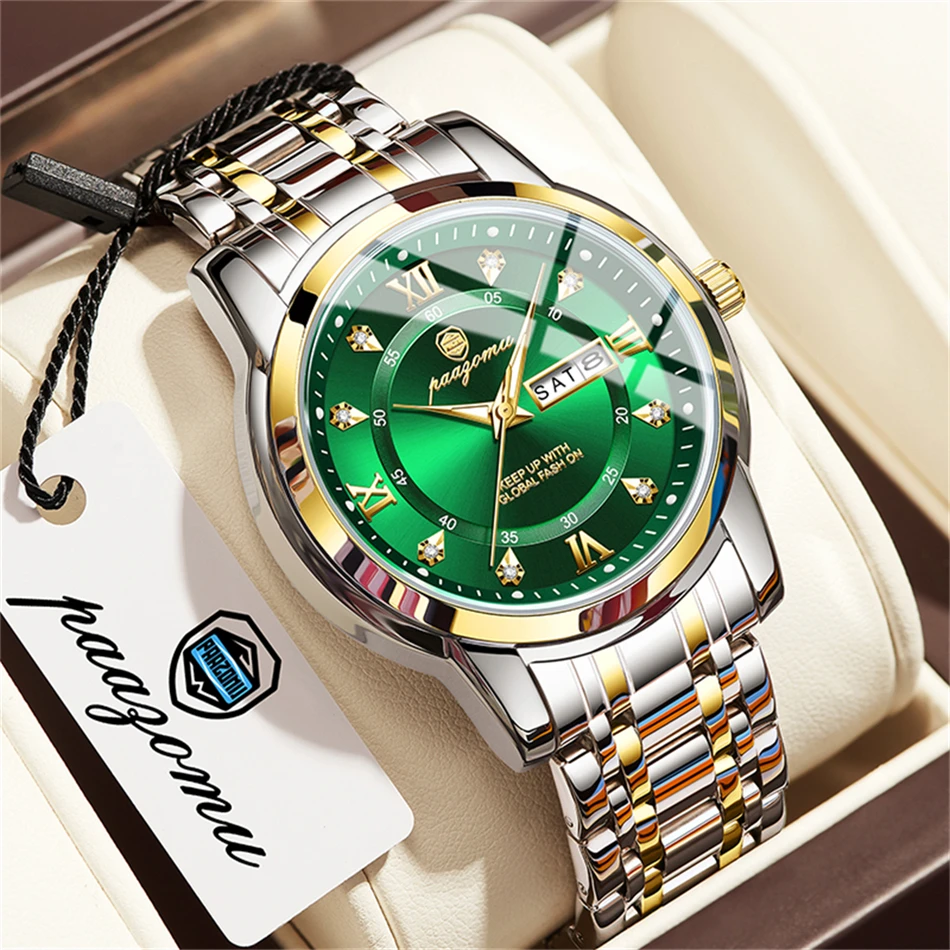 

PAAZOMU Luxury Men Watch Top Original Waterproof Luminous Chronograph Man Wristwatch Stainless Steel Quartz Men's Watches Reloj