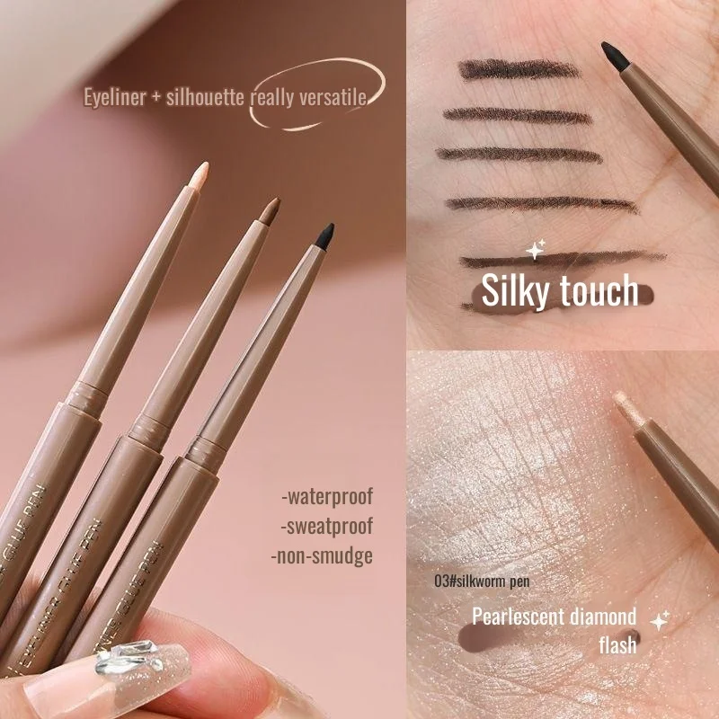 Bright Eyes Fine Eyeliner Gel Pencil สีเรียบ มุก แฟลชละเอียด กันน้ํา แต่งหน้า ถือไม่เลอะง่าย ปากกาโกหก