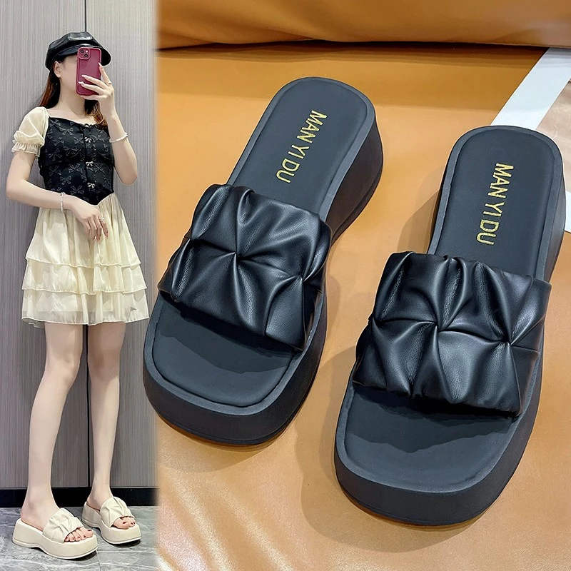 

Летние тапочки для женщин, легкие пляжные сандалии на толстой подошве для модных беременных женщин A5, новинка 2024