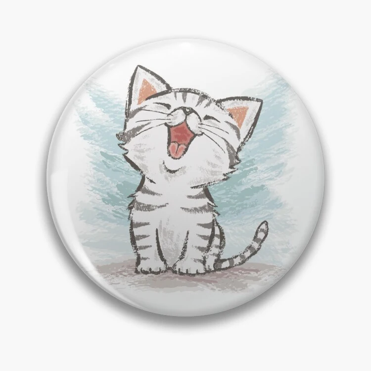 Cartoon Cat Badge Pins Funny Collar Custom Clothes Manga Metal Broches Broche Pins for Backpacks Fashion Manga