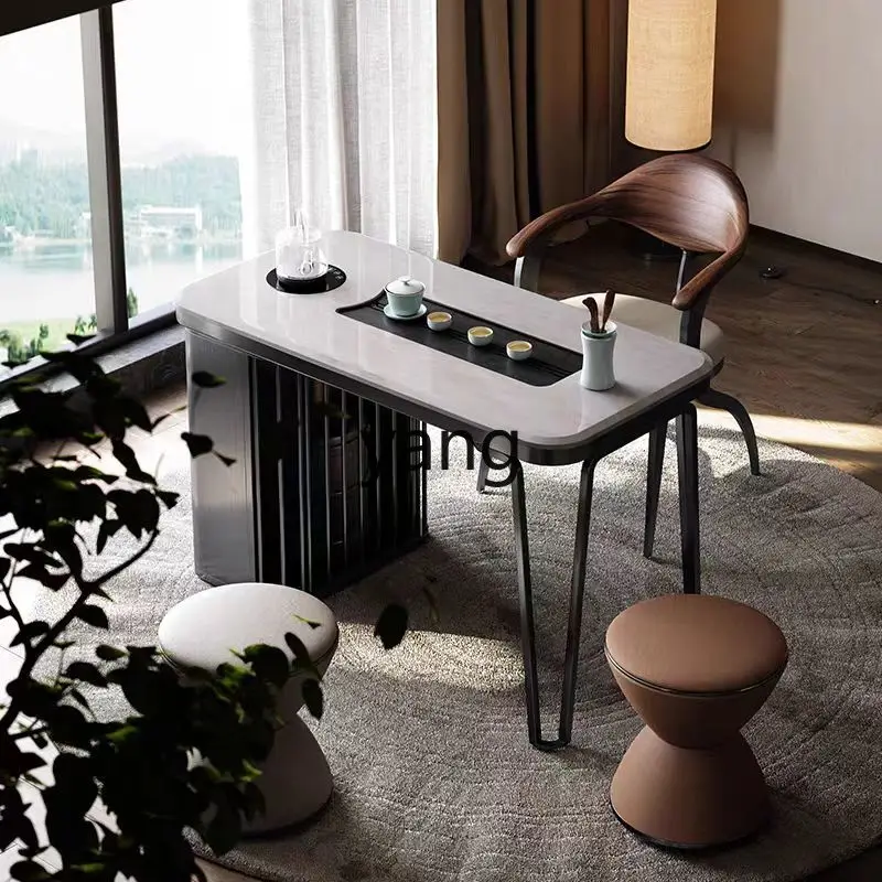 

LH New Chinese Style Small Apartment Home Balcony Office Living Room Luxury Stone Tea Table