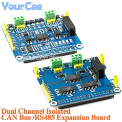 2 Channel Isolated CAN Expansion HAT MCP2515 SN65HVD230 Multi Onboard Protection Circuit for Raspberry Pi STM32 RS485 RS485