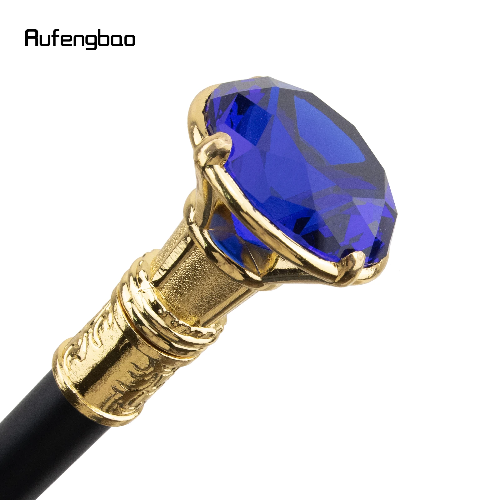 Purple Diamond Type Golden Walking Cane Fashion Decorative Walking Stick Gentleman Elegant Cosplay Cane Knob Crosier 93cm