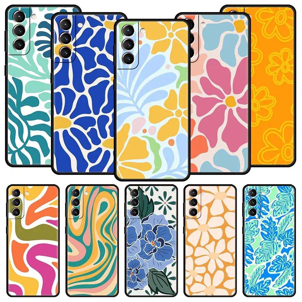 

Abstract Flower Market Phone Case For Samsung Galaxy S24 S23 S22 S20 Ultra S21 FE 5G S10 S9 Plus S10E S8 Soft Silicone Cover