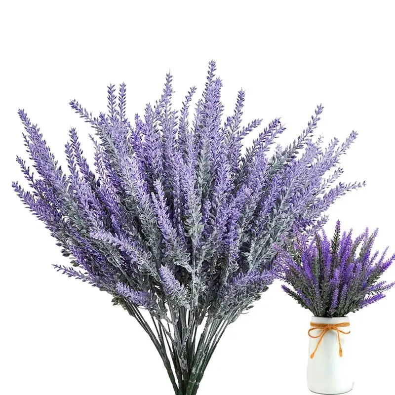 Artificial Lavender Flowers Fake Plants  Stems Home Decor 8pcs Wedding Bride Bouquet for All Year Round Home Decor housewarming