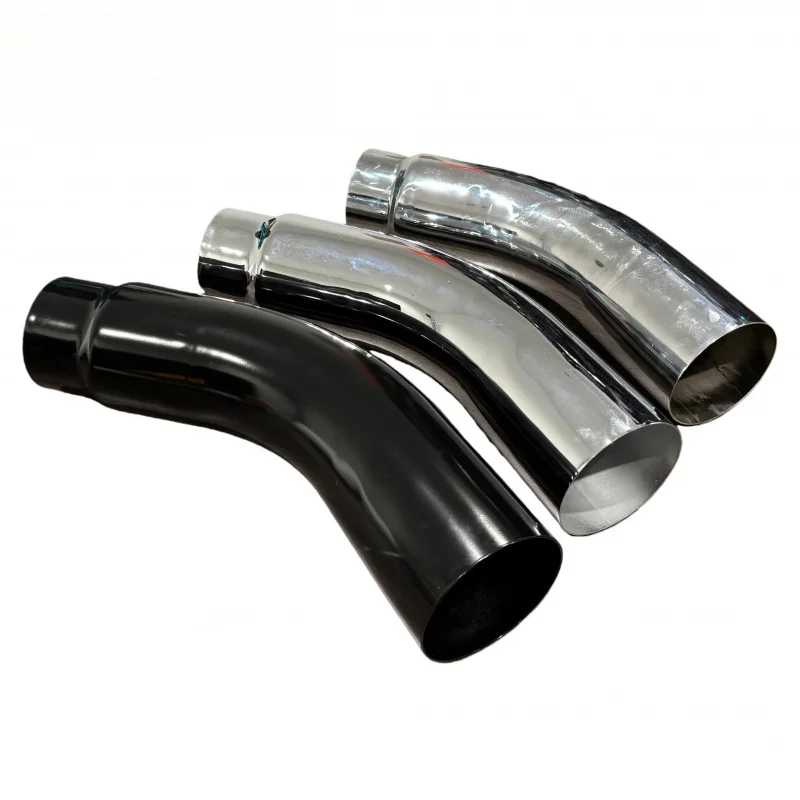 High Quality Polished Black Exhaust Elbow Pipe 4 5 Inch Inner Diameter 5 6 8 Inch Outer Diameter 23 Inch Total Length
