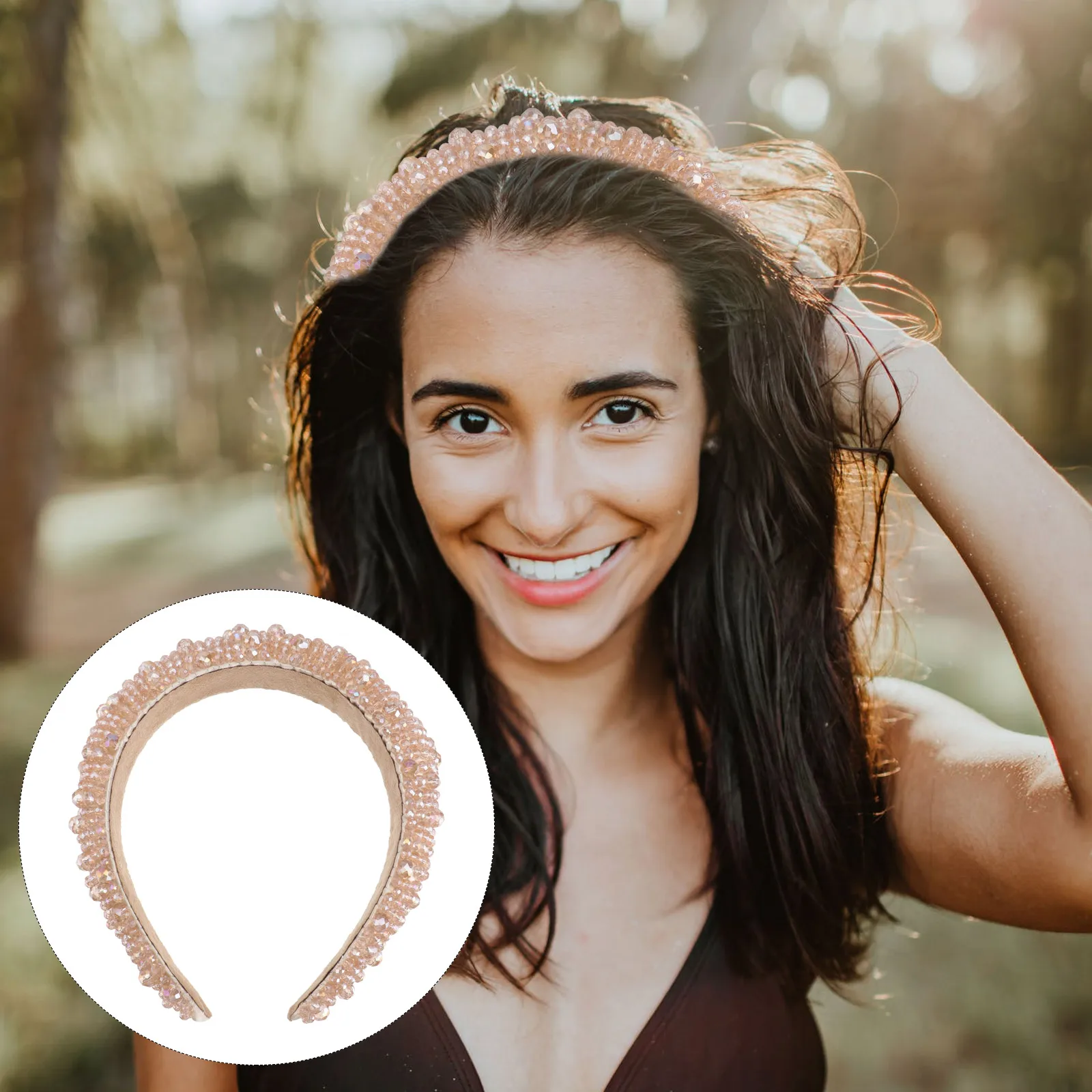 

Stylish Crystal Headband Chic Hair Hoop Party Headdress Women Girls Long-Lasting Comfortable Wedding Halloween Decoration Hair