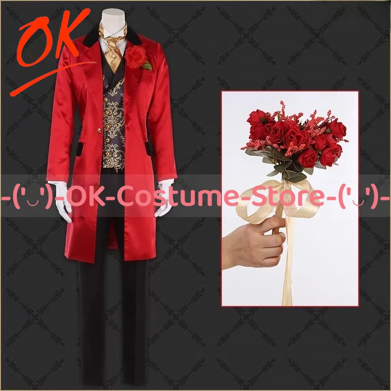 

[Customized Size] Twisted Wonderland Heartslabyul Riddle Rosehearts Ghost Marriage Groom Outfit Cosplay Costume Party Uniform