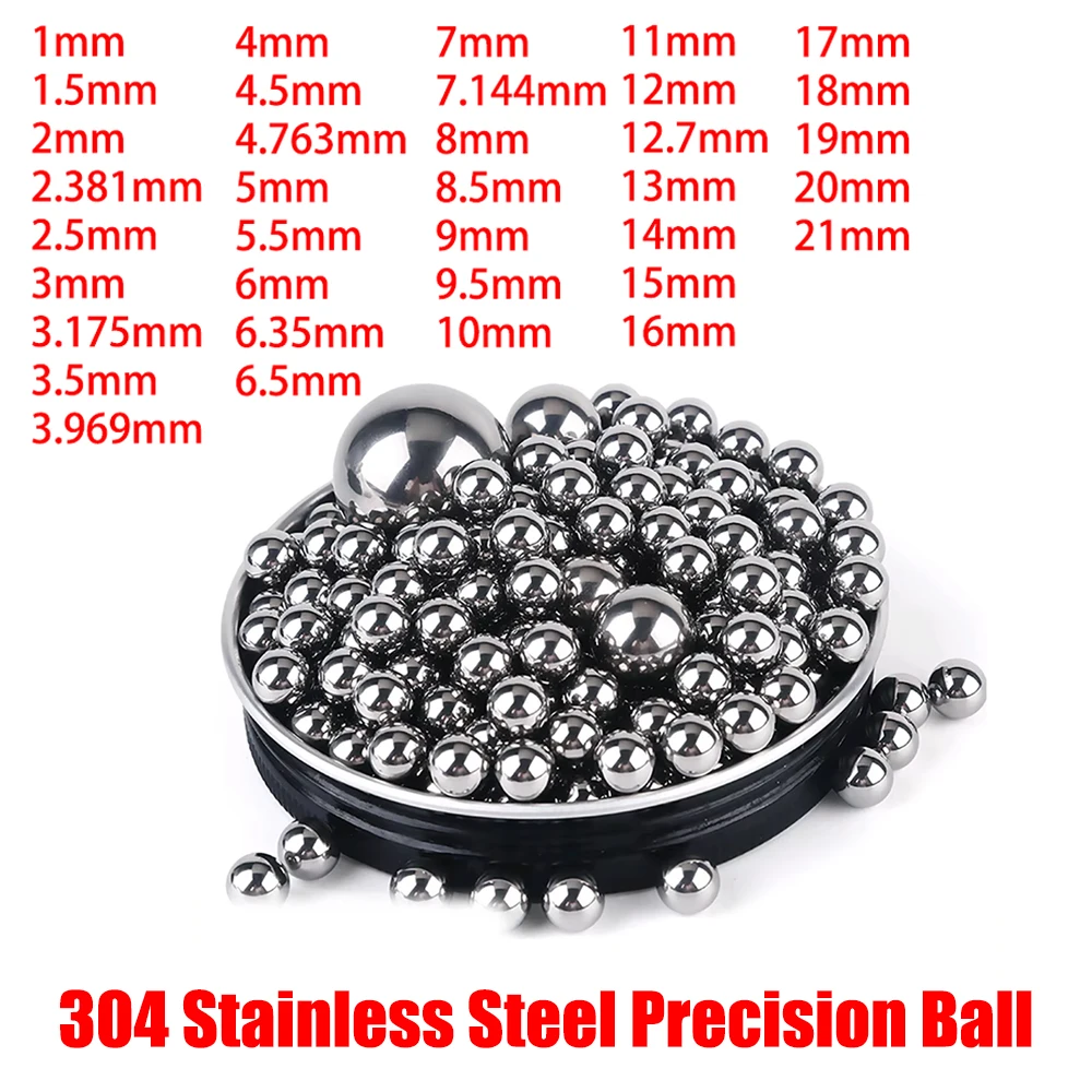 

5-1000Pcs 304 Stainless Steel Ball Diameter 1/1.5/2/2.381/2.5/3/3.175/3.5/3.969/4/4.5-21mm Precision Smooth Bearing Steel Ball