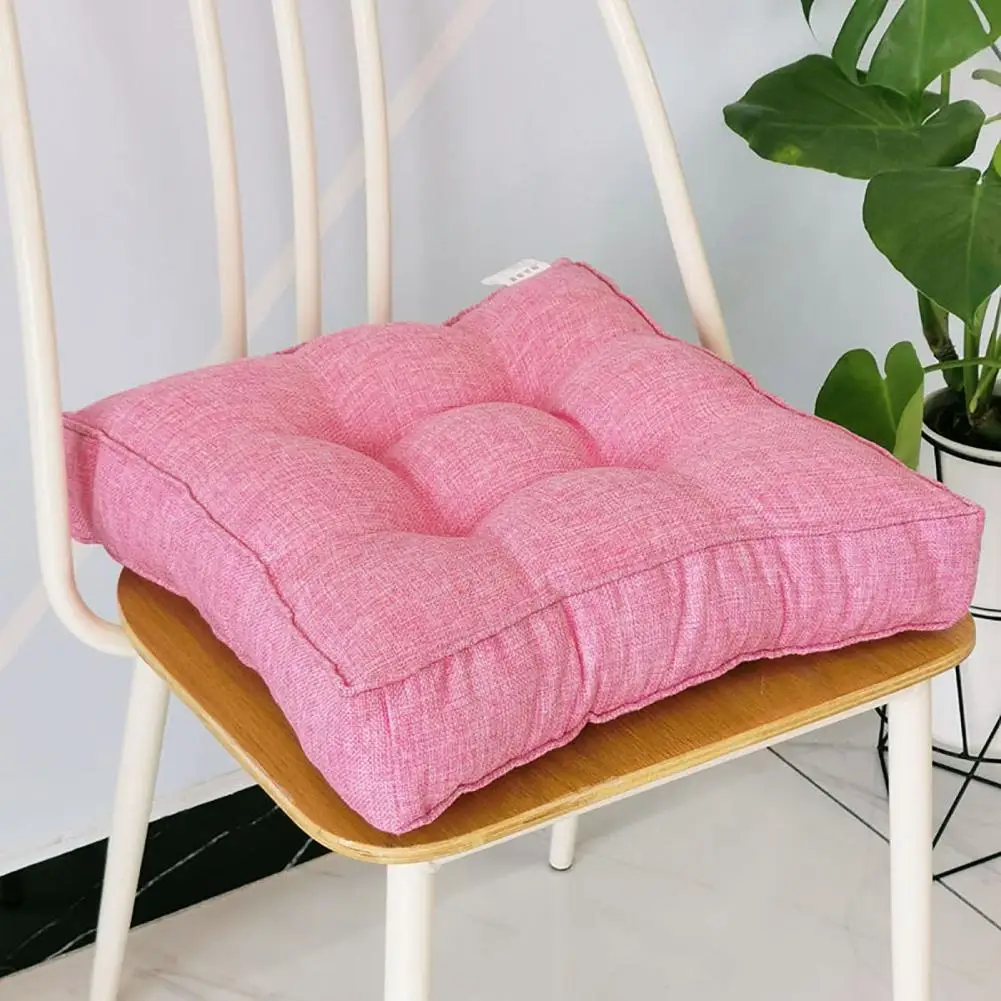 Cotton Linen Seat Cushion Soft Cotton Linen Square Seat Cushion for Home Office Chair Sofa Breathable Thickened High for Tatami