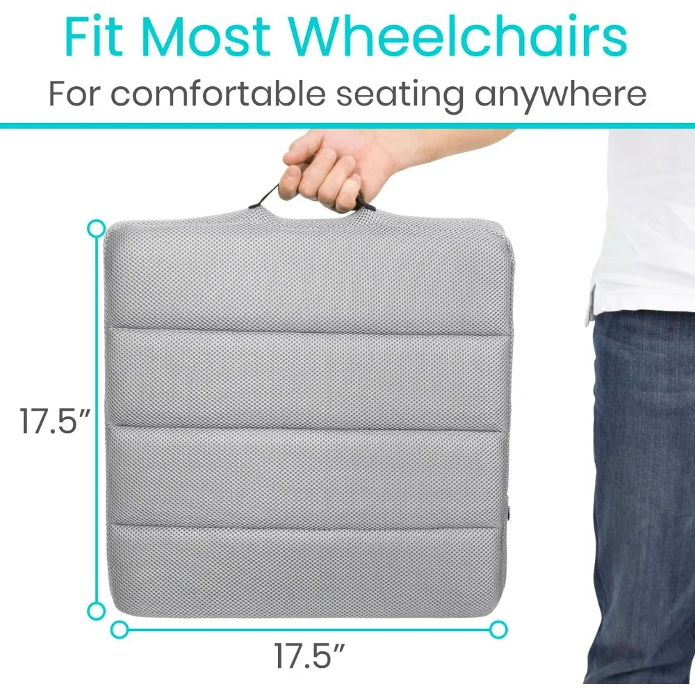 وسادة مقعد هوائية قابلة للنفخ للكرسي المتحرك - تخفيف الضغط قابل للتعديل، مساعدة محمولة للسفر لراحة التنقل #3