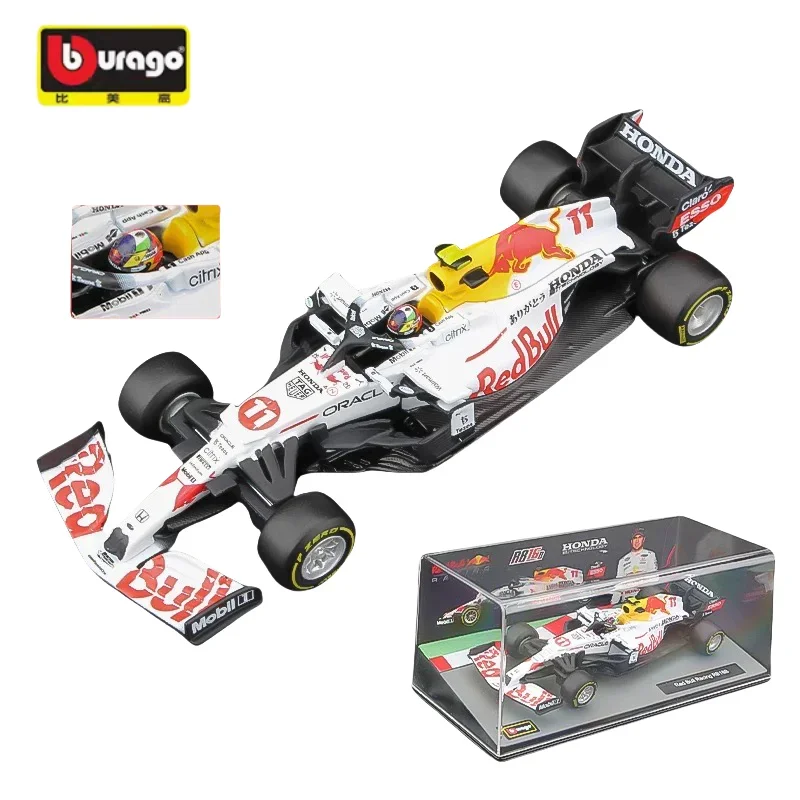 Burago 1:43 Red Bull RB16B F1 race car 2021 Turkey alloy model, children's collection decoration, for children's holiday gifts.