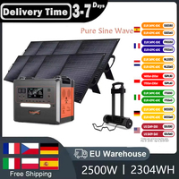 SOLARPLAY Q2402M Outdoor Generator 2400W MPPT Portable Power Station with 1/2 X 200W Folable Solar Panels Trolley For RV Camping
