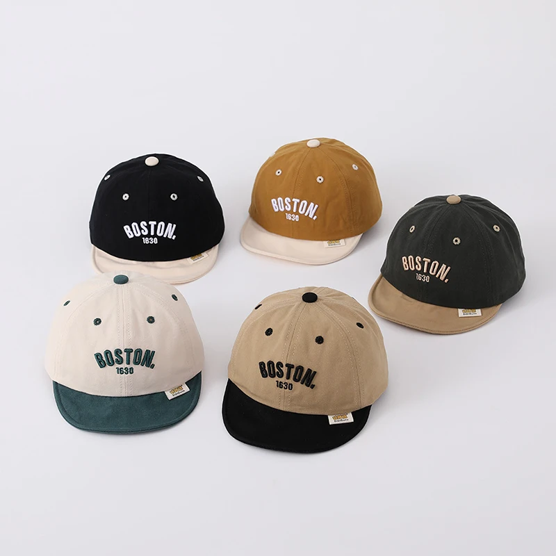 Korean Letter Toddler Boy Girl Baseball Cap  Embroidered Baby Cap Soft Cotton Summer Infant Peaked Hat