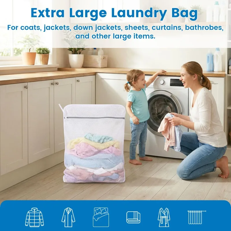 Honeycomb Mesh Laundry Bags for Delicates,Net Fabric Durable and Reusable Delicate Wash Bag Travel Organization Bag for Lingerie