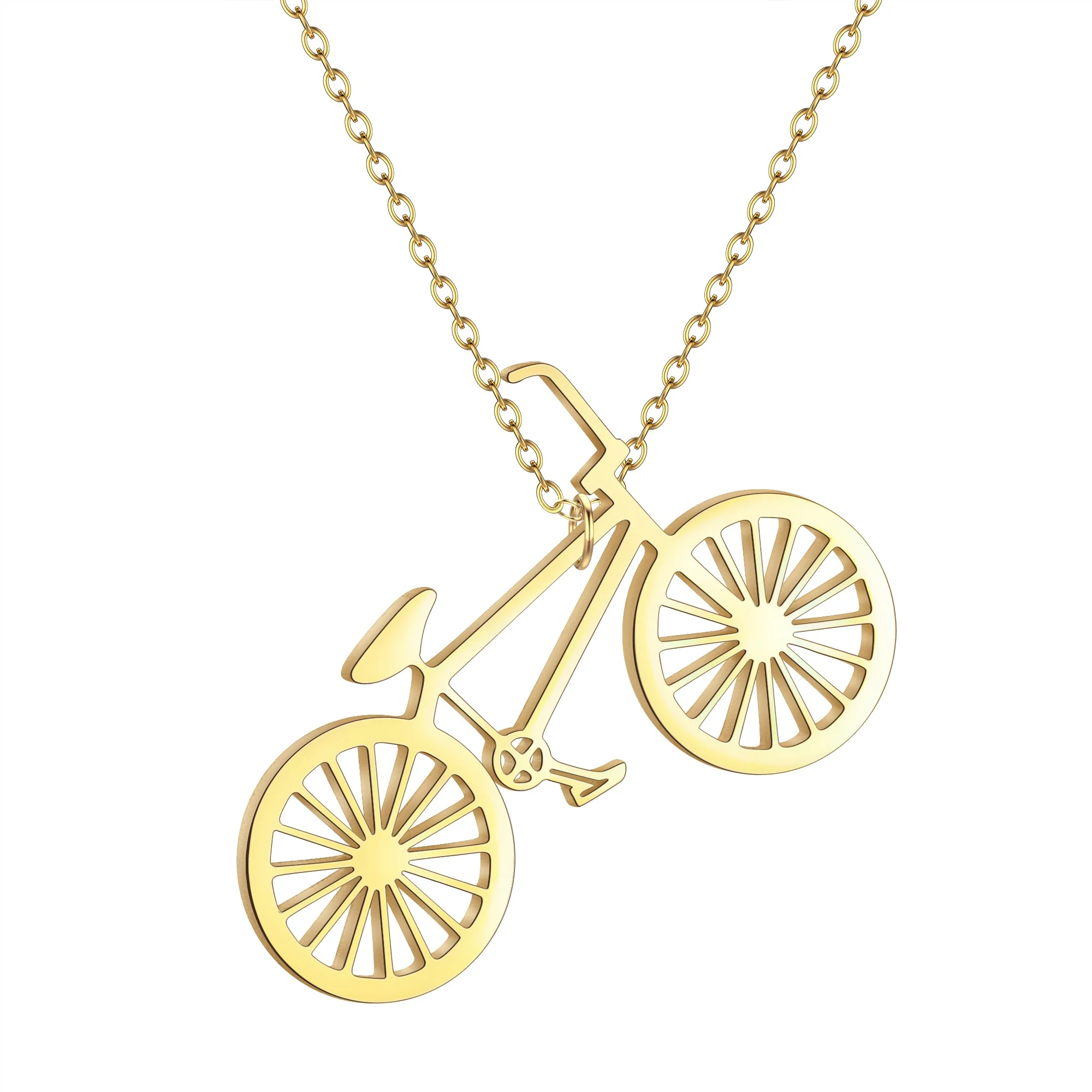 AliExpress Kinitial Stainless Steel Bicycle Pendant Necklace Bike Necklace Bicycle Gift Cyclist Pendant Cycling Jewelry Sports Lover Gift