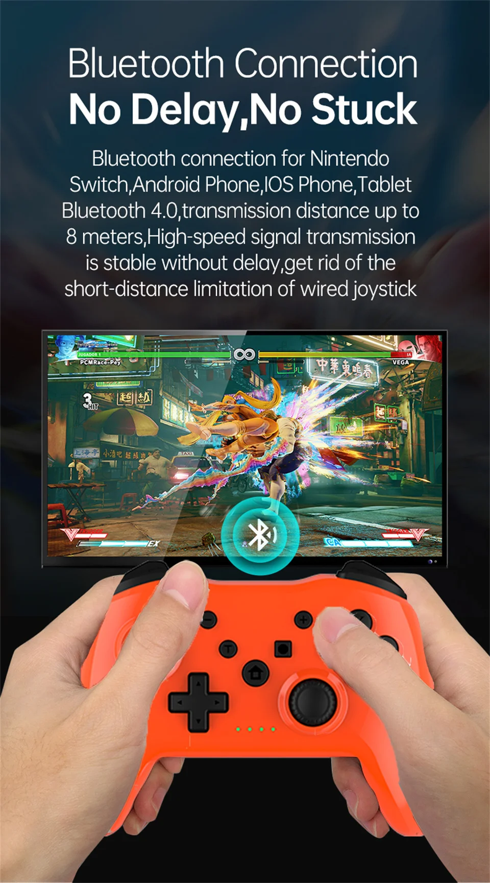 GAMINJA New Wireless Controller No Latency Bluetooth Gamepad PC Joystick For Nintendo Switch Game Console PS3 TV Box PC