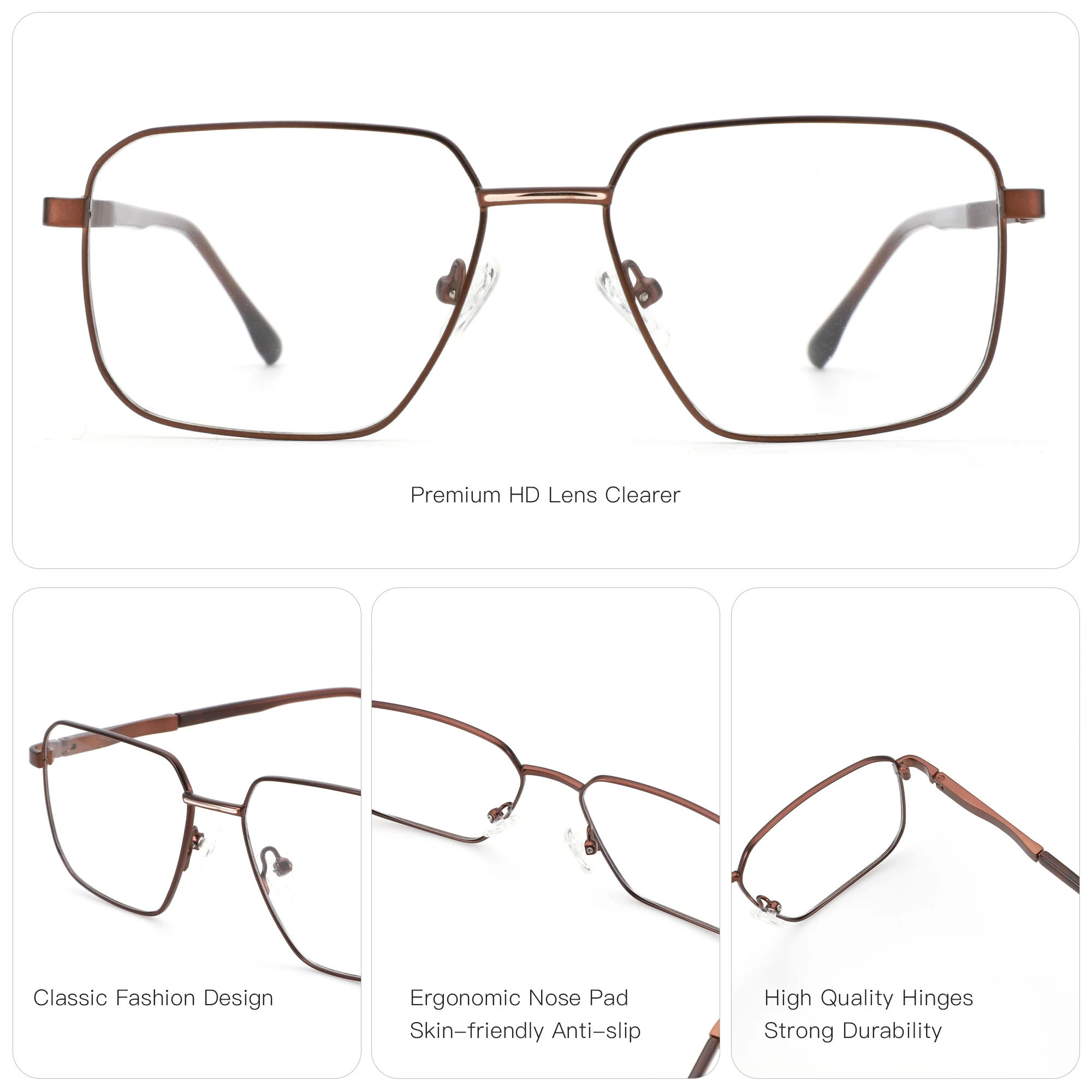 ZENOTTIC (S Size) High-quality Metal&Acetate Prescription Glasses For Men Polygon Anti Blue Light Photochromic Optical Eyewear