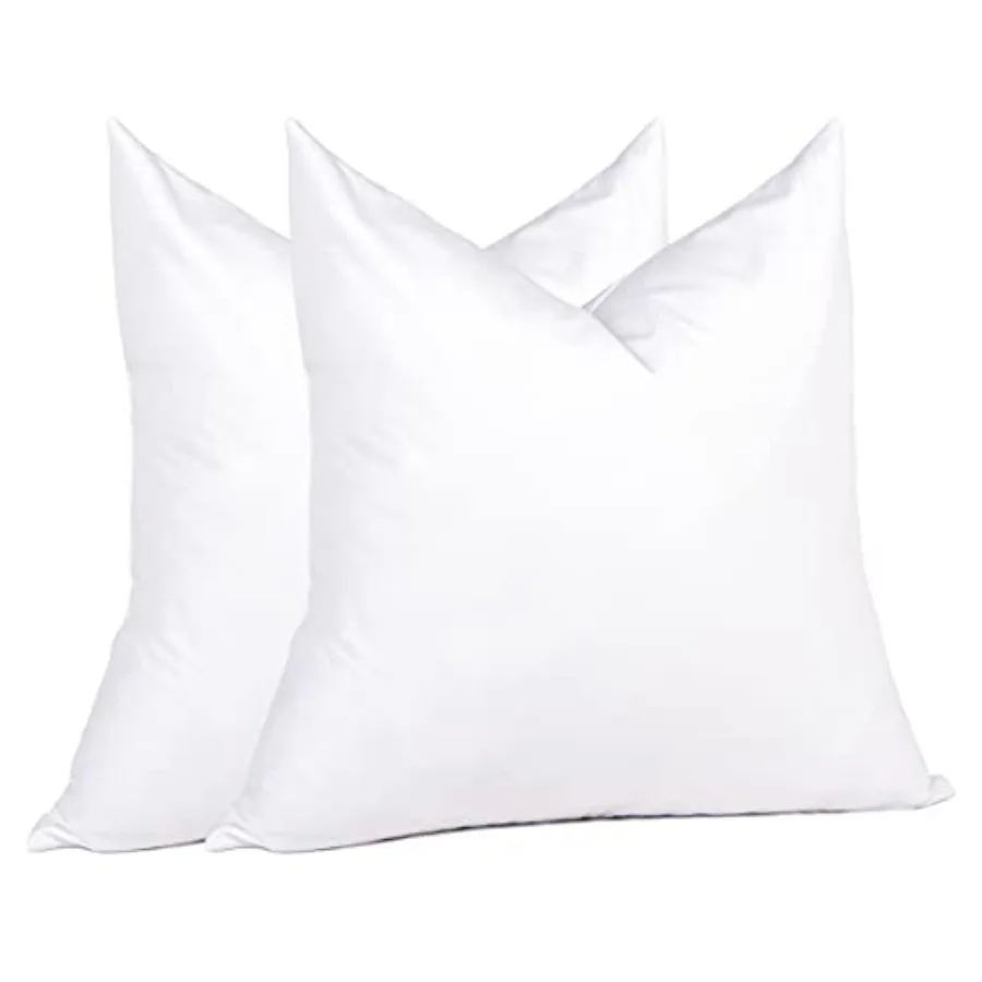 

® Наполнители для подушек Euro Pillow 26 x 26, 2 шт., белые, из пуха и пера, премиум-класса, для кровати, дивана и подушек.