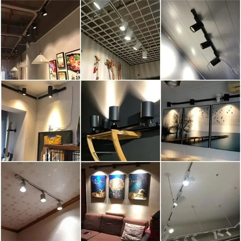 Led Track Light Spot 220V COB Ceiling Track Lamp Rail Lighting System Set Rails Spot For Clothing Shop Living Room Store Home