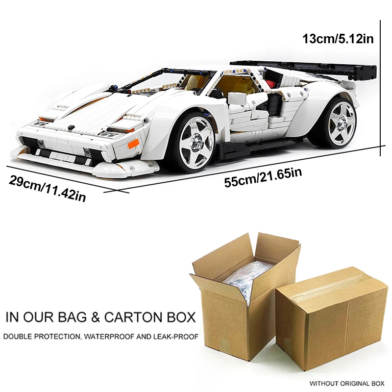 KBOX 10547 MOC Custom Supercar Building Blocks, Upgraded Sports Car Model Diy Puzzle Toy Christmas Gifts