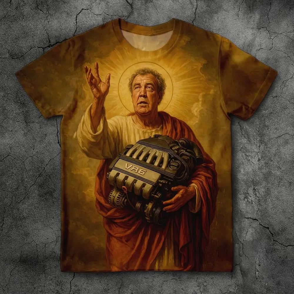 Camiseta holgada informal unisex de Jeremy Clarkson, protege los daños por el motor, Merch Fans, Top Gear Fun Meme Harajuku, novedad de 2026