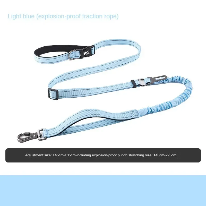 

Stretchable dog leash, reflective multi-functional explosion-proof impact car dog leash, suitable for outdoor hiking, running