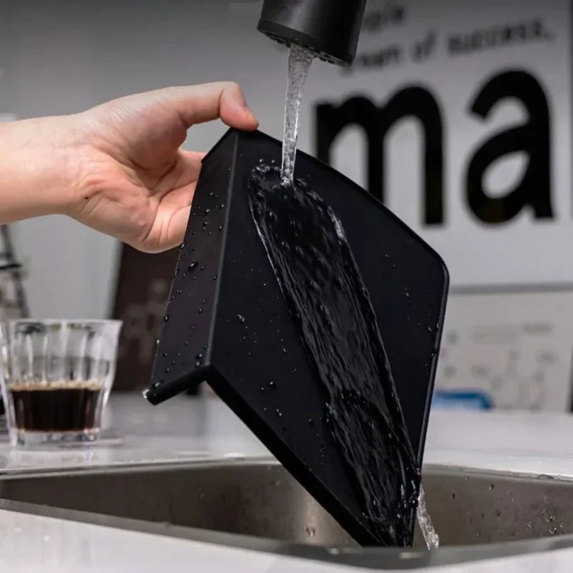 2025 سيليكون سدادة قهوة حصيرة المهنية المضادة للانزلاق الأسود القهوة الصحافة مسحوق وسادة رشاقته الزاوية سدادة قهوة اسبريسو حصيرة