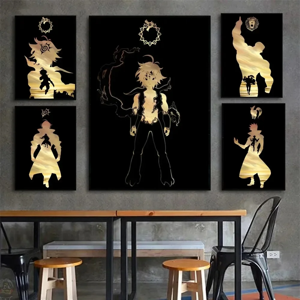 Anime Poster The Seven Deadly Sins Poster Stickers Art Wall Murals Decor Game Room Decor Gifts Kawaii HD Painting Cat Cars