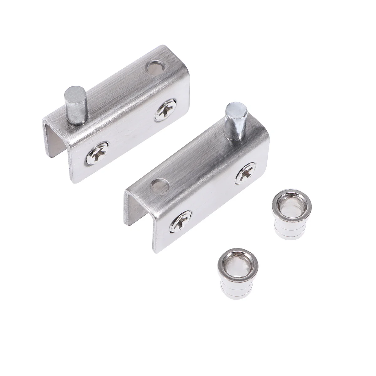 

Glass Door Hinge Stainless Steel Square Clamp For Bathroom Office Home Fixation Bracket Small Size Silver