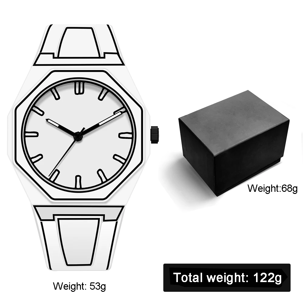 Modern Minimalist Sketching Creative Sports and Leisure Watch Creative Design Waterproof Watch