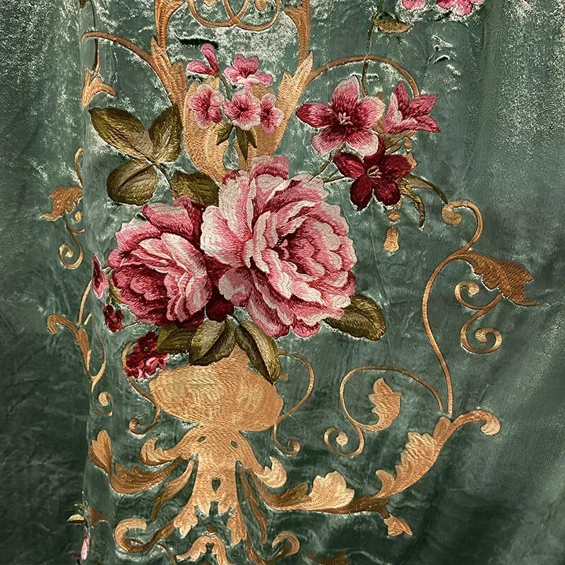 Real Velvet Luxury Villa Palace Flannel Embroidered Velvet European Curtains For Living Room Bedroom Dining Custom Size Decor