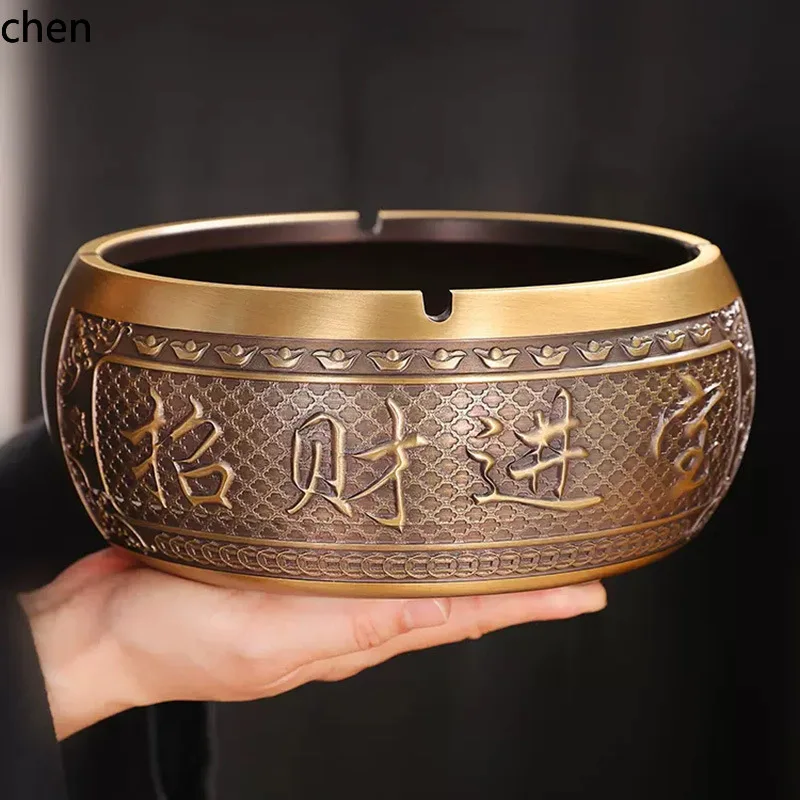 CZ High-end Brass Ashtray for Home Living Room, Hotel, Tea Table, Coffee Table, Office Desk, Personalized Decorative Item