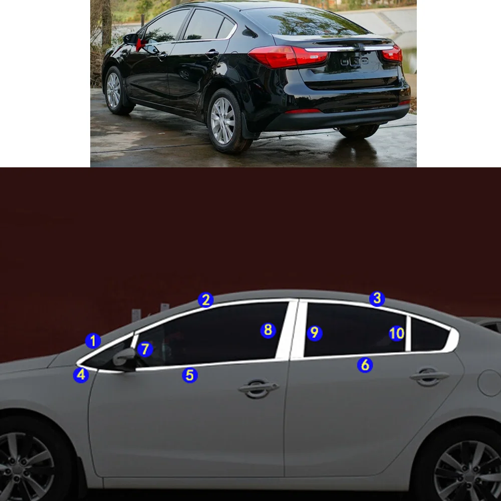 

Car Sticker Garnish Pillar Window Middle Strip Trim Frame Hoods Parts For KIA K3 2012 2013 2014 2015 2016 2017 2018