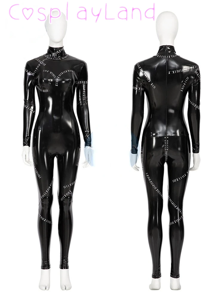 New Returns Cat Selina Kyle Cosplay Costume Superhero Sexy Black Corset Jumpsuit With Accessories Comic Con Roleplay Outfit view 2