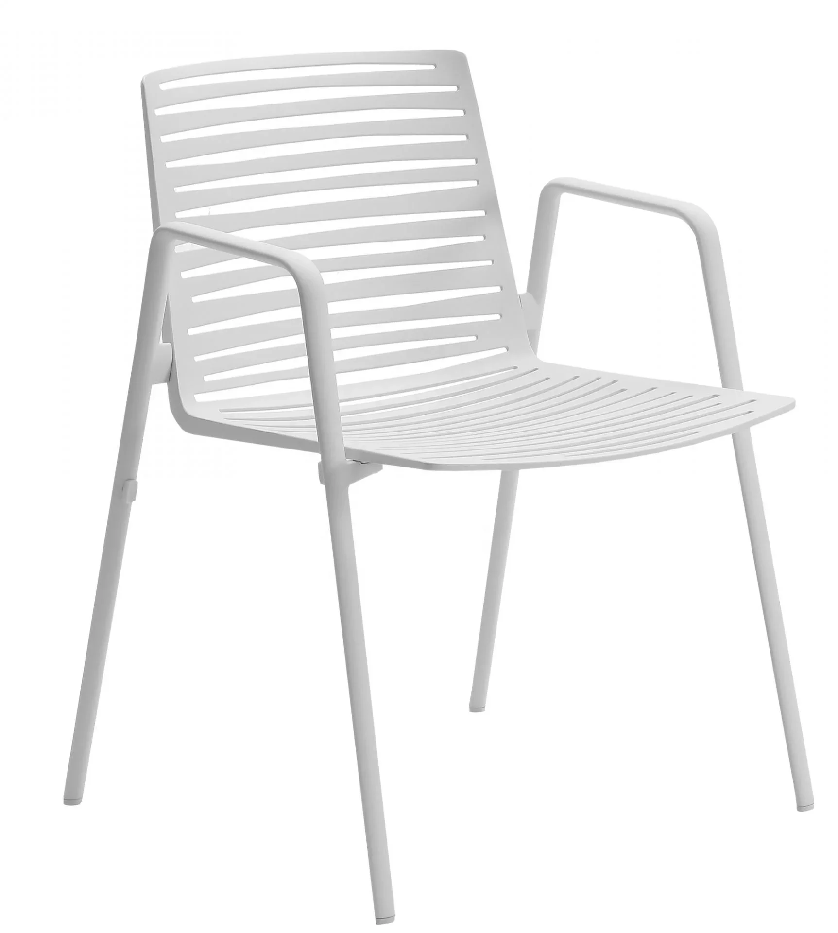 

Furniture garden modern full aluminum metal zebra armchair for outdoor dining area Luxury aluminum outdoor stackable cafe chair