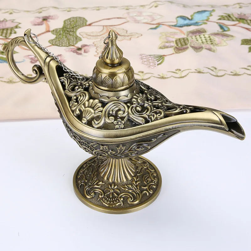 Vintage Legend Aladdin Lamp Magic Genie Wishing Ligh Tabletop Decor Crafts For Home Wedding Decoration Gift For Party Home Decor