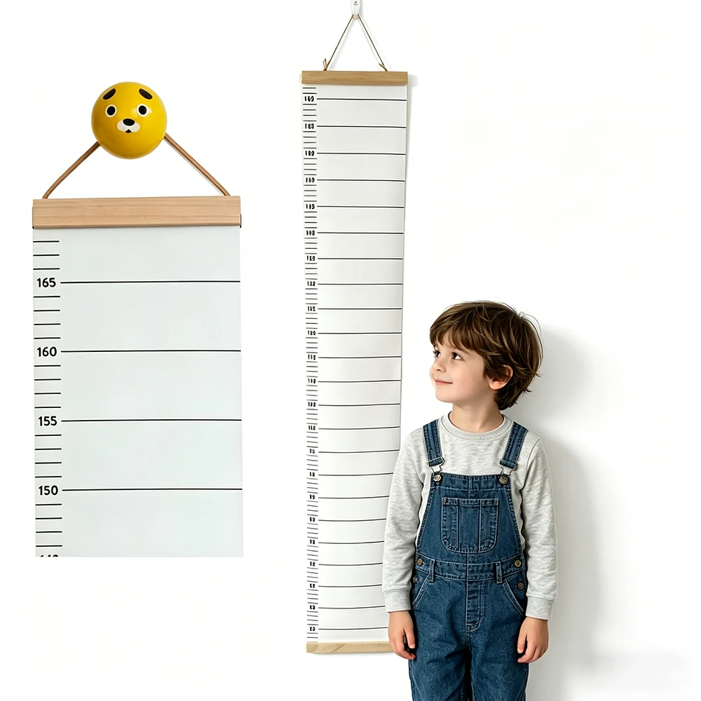 

INS Style Children Height Ruler Canvas Hanging Growth Chart Kids Room Wall Decor Decorative Baby Photography Props Height Ruler