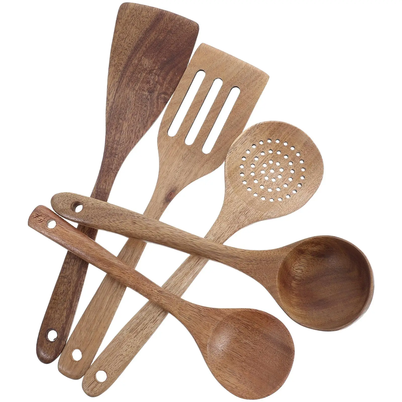 

Wooden Tableware Set Spoons Utensils Small Bulk Spatula Kit Nonstick Safe Sturdy Kitchen Tools Cooking Shovels