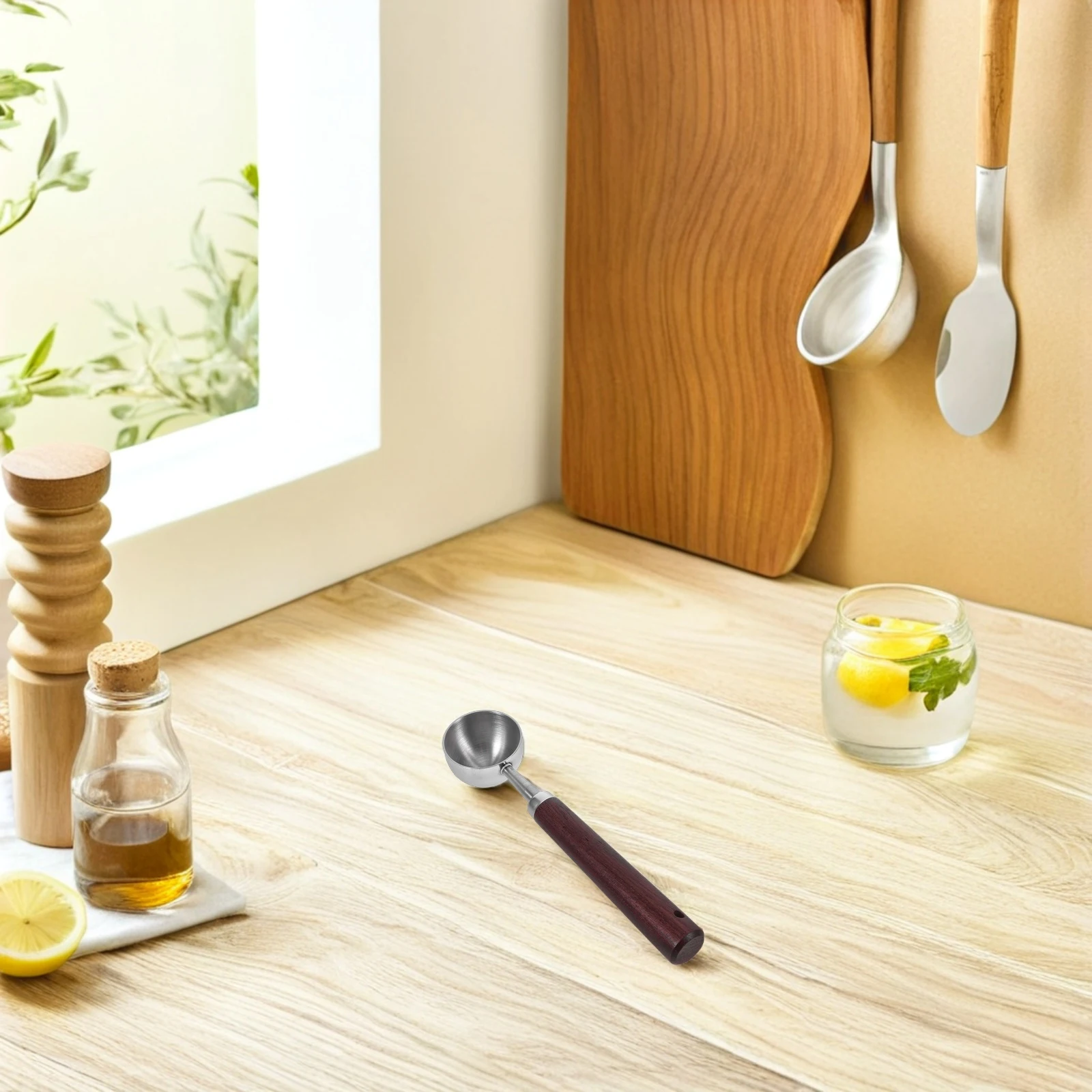 

Stainless Steel Spoon Coffee Measuring Bean Scoop Cooking Spoons Tablespoon Plate Kitchen Tools