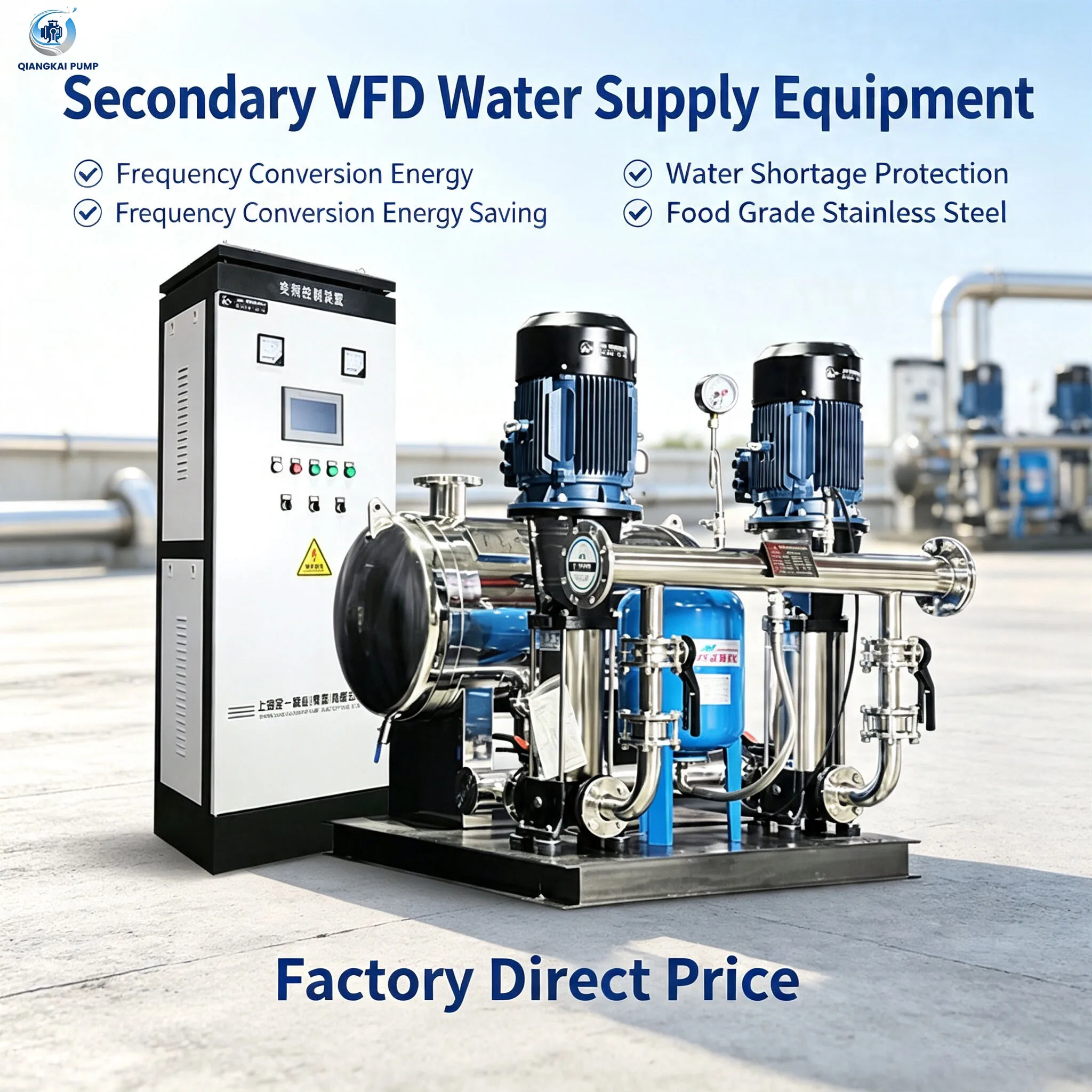 Constant Pressure Water Supply Stainless Steel Vertical Centrifugal Pump, High Pressure Design, 2 Years After-sales Warranty