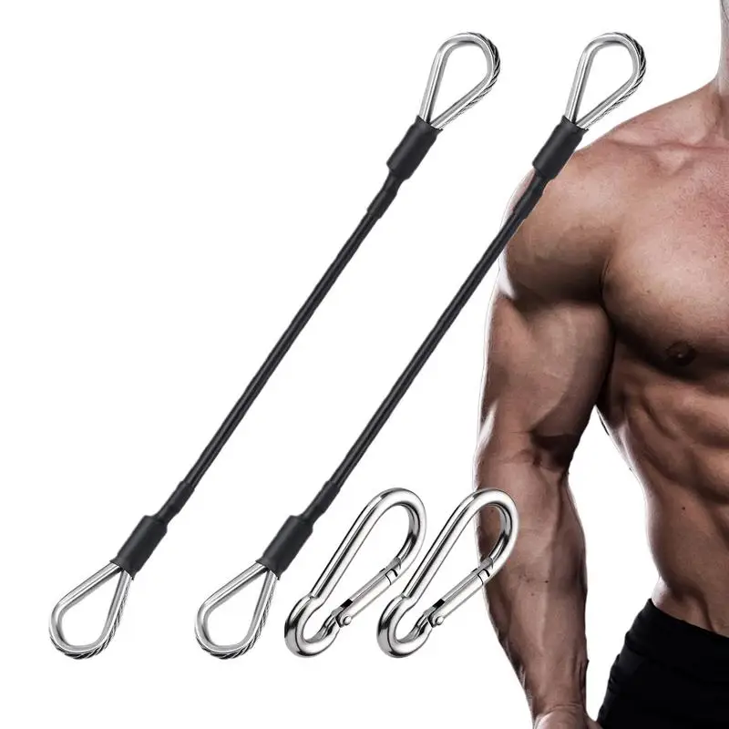 Extensión de Cable de gimnasio de 26cm, Compatible con Bowflex, Cable de gimnasio multifuncional para el hogar, para LAT/Tricep, tensores de tirar hacia abajo y piernas, 2 uds.