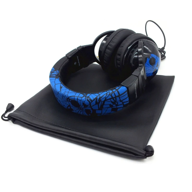 Soft Headphone Leather Storage Bag Waterproof Protective for Case for Large Size Headband Headphone Accessories