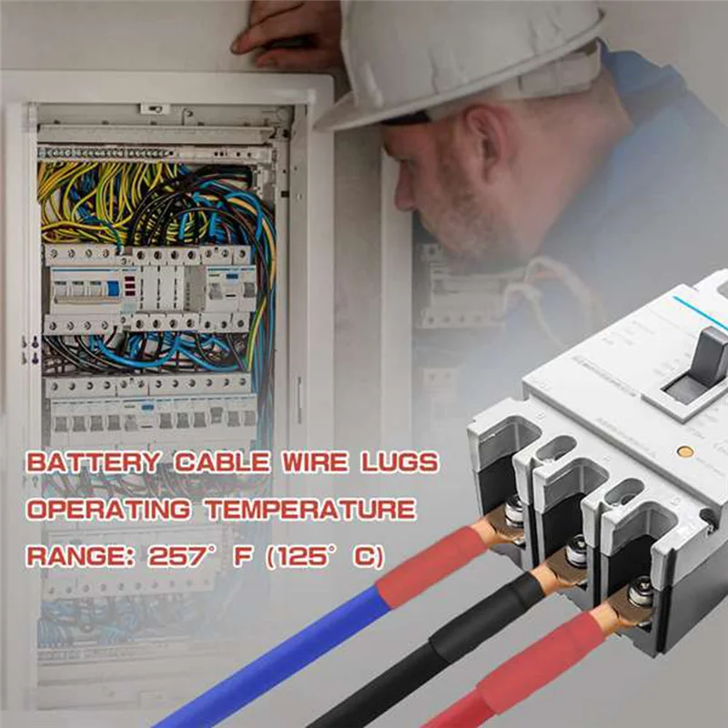150Pcs Battery Cable Ends Cable Connector Cable Lug Ring Battery Cable Ends Awg 2 4 6 8 10 Gauge Wire Connectors-AT36