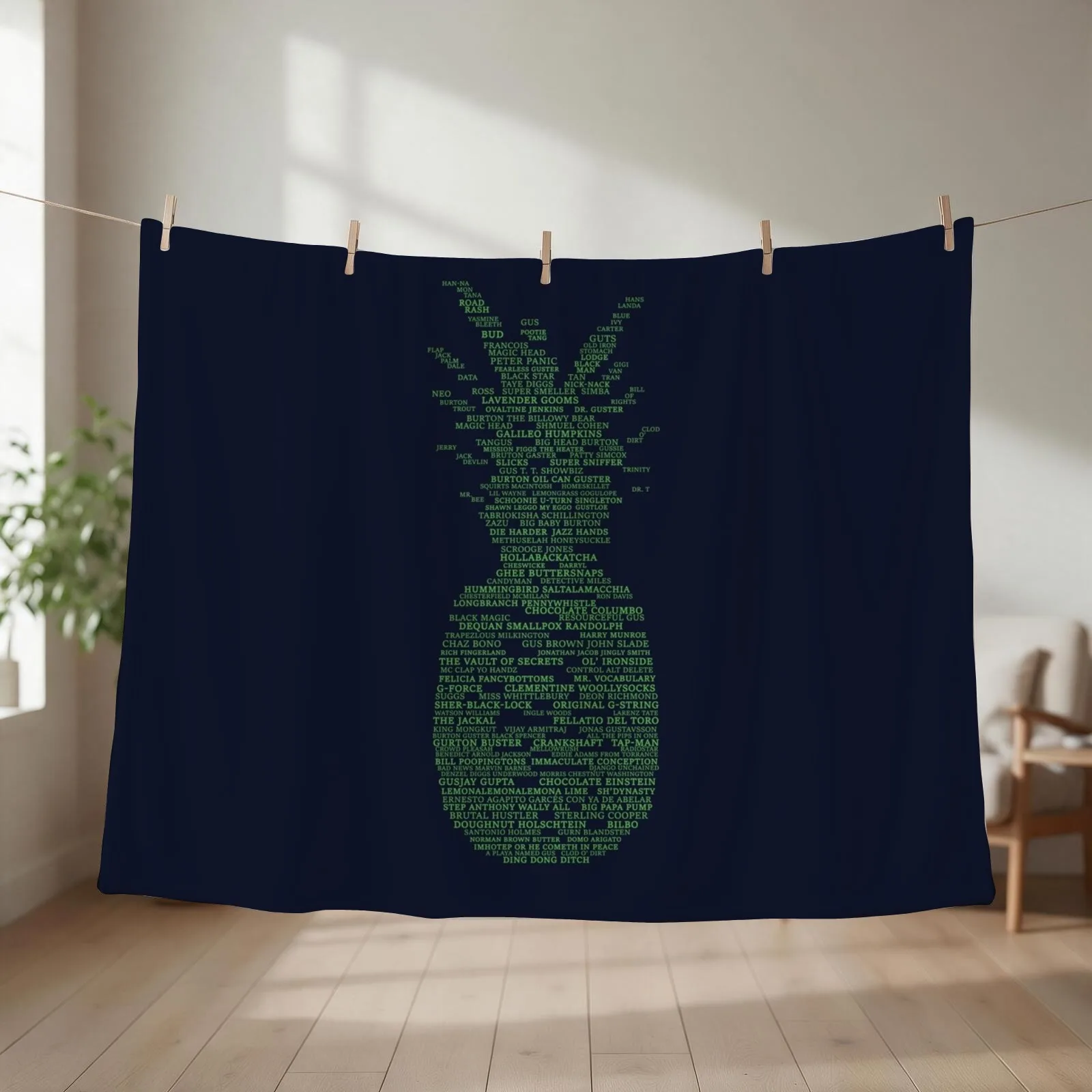 Psych Pineapple Gus Nicknames Throw Blanket couch cozy soft plush fuzzy picnic outdoor blanket