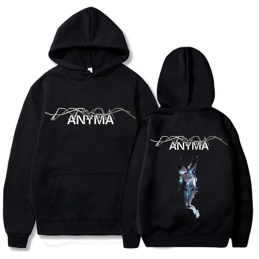 Anyma Retro Hoodie With Hooded Fleece Comfortable Sweatshirt Long-sleeved Hip Hop Clothing Sudaderas Grunge Gothic Pullovers