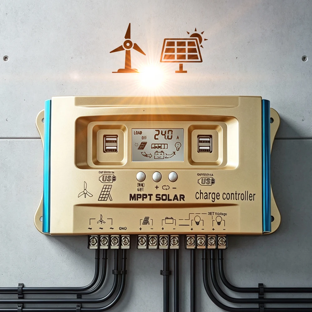 ตัวควบคุมการชาร์จไฮบริดพลังงาน - Wind Solar Hybrid Kit บทวิจารณ์และราคา