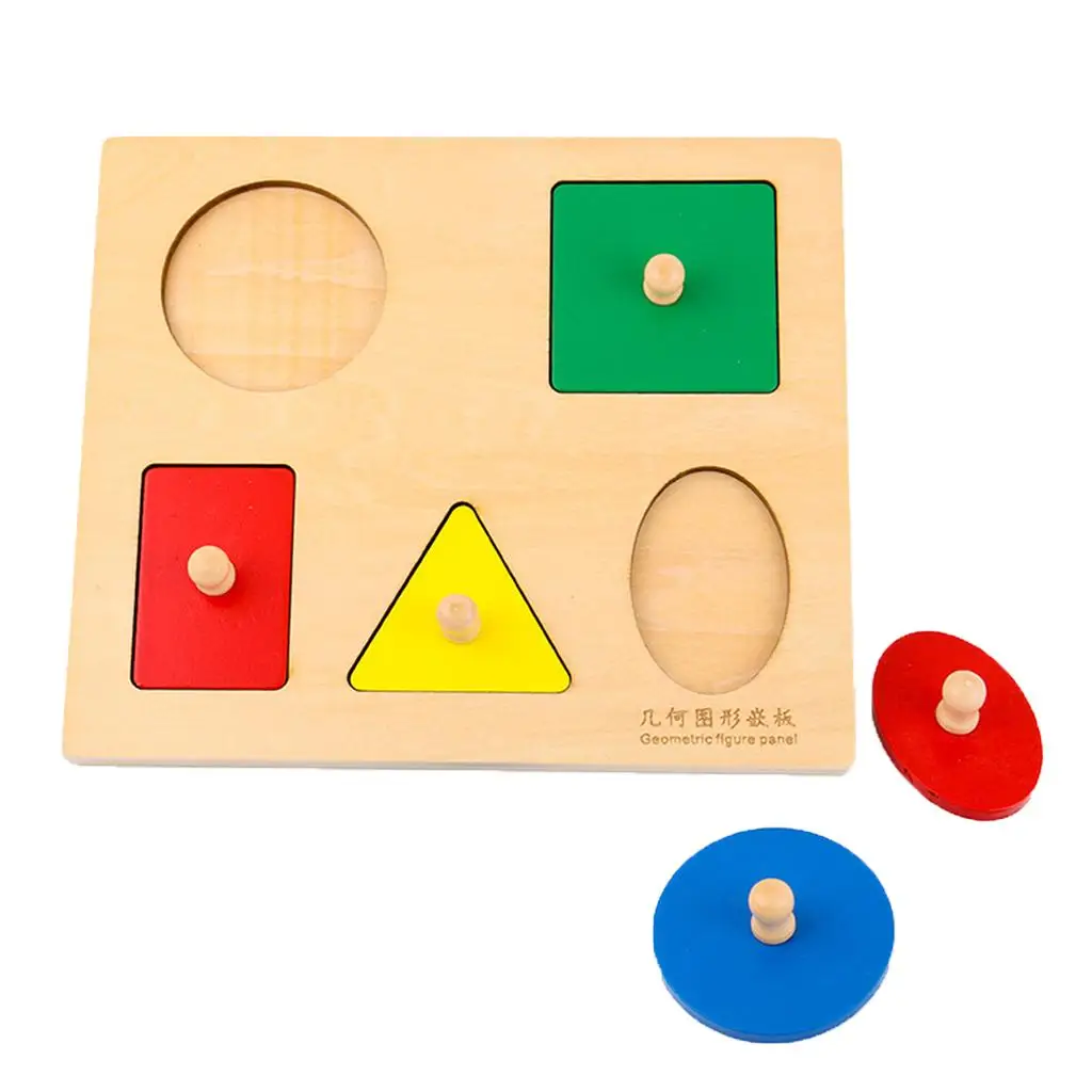 

Square Board Wooden Montessori Geometry Blocks Shapes Sorting Peg Puzzle Baby Early Learning Toy Gift