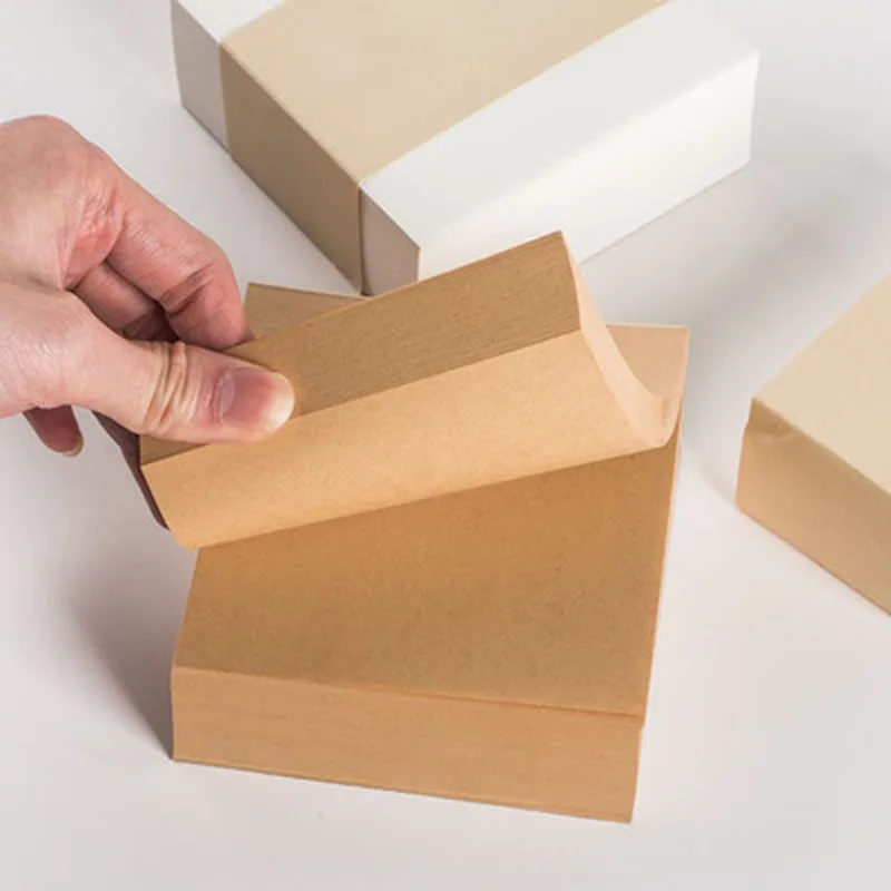 1Pc Thickened Square Brick Notes for N Times Simple Stationery Blank Tearable Note Pad and 400 Post-it Notes