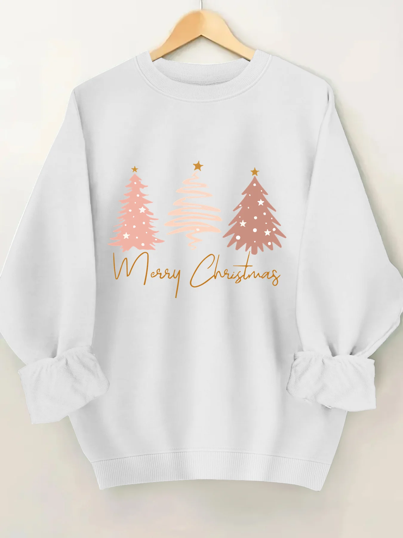 Lässiges Weihnachtsbaum-Grafik-Sweatshirt mit Rundhalsausschnitt für Herbst und Frühling – Damen-Hoodie-Pullover